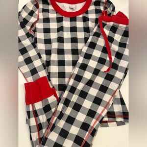 Hanna Andersson Black &  White Pajama Set w/ Red Trim women’s size medium